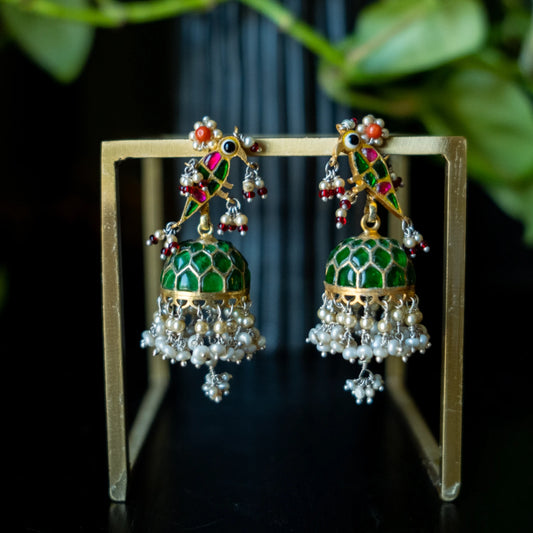 Green Bird Jhumka