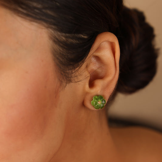 GREEN PUSHP EARRINGS