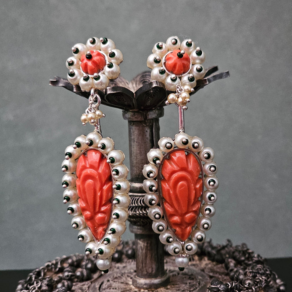 New Lehar Earrings (Coral)