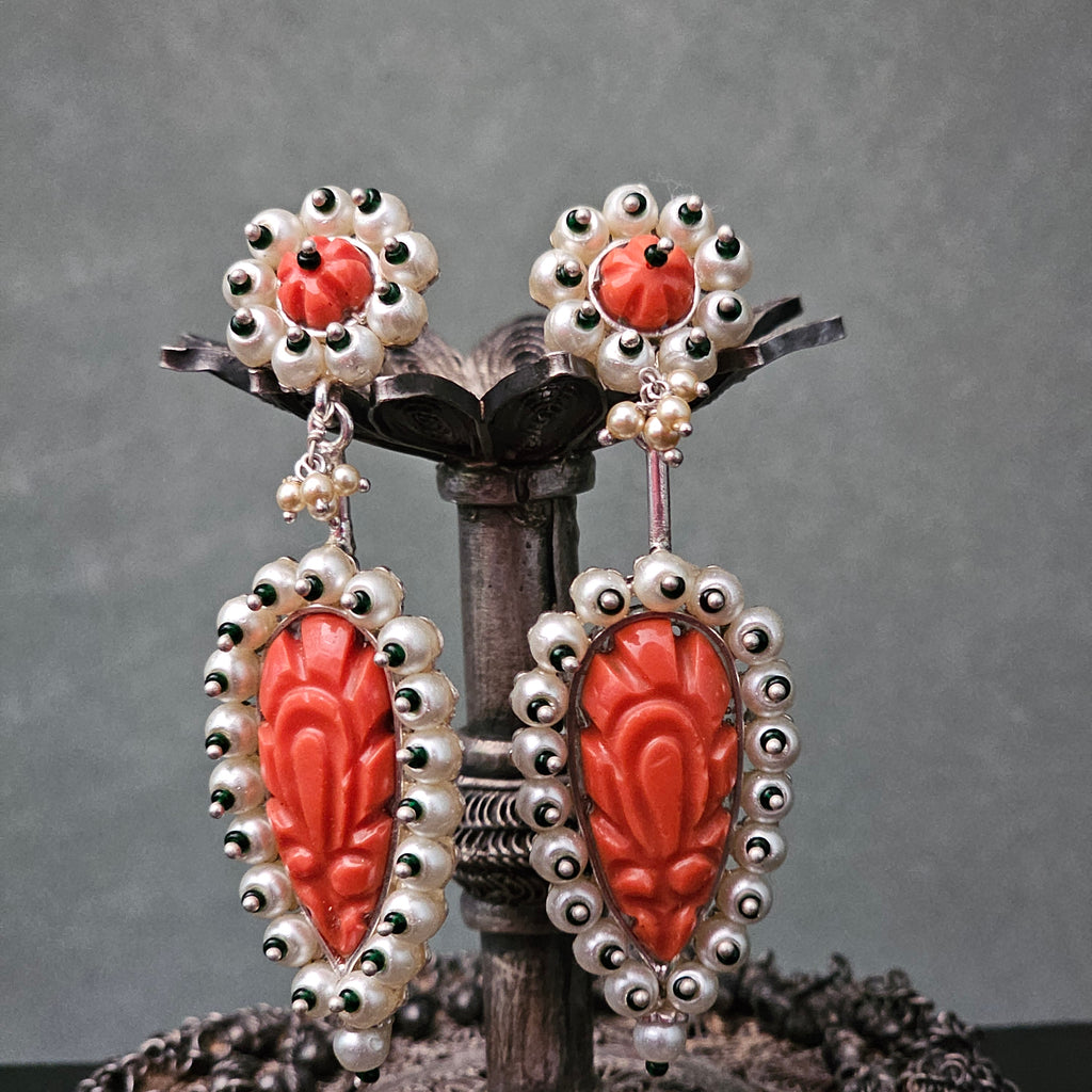 New Lehar Earrings (Coral)