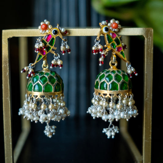 Green Bird Jhumka