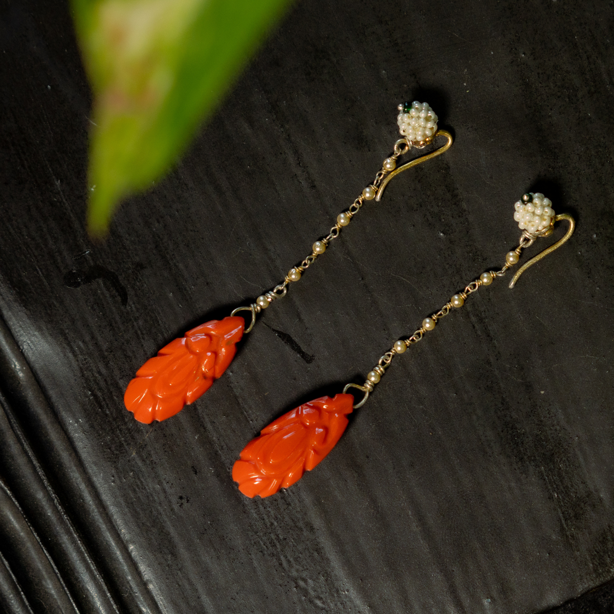 Lehar Coral Earring