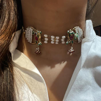 Pihu Jodi Choker (natural pearls)