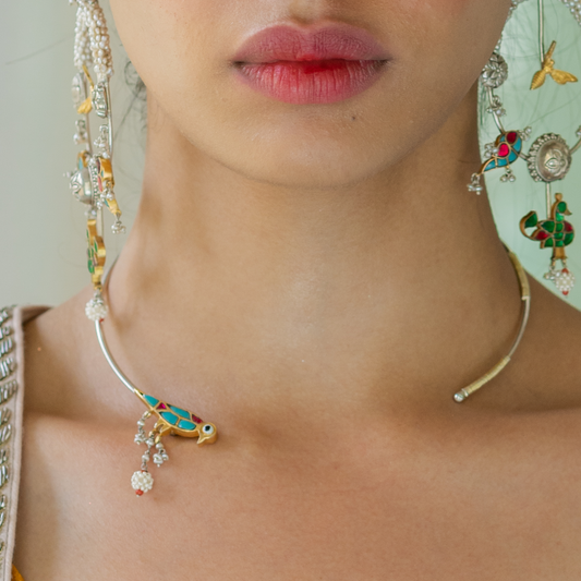 Pihu Choker (blue bird motif)