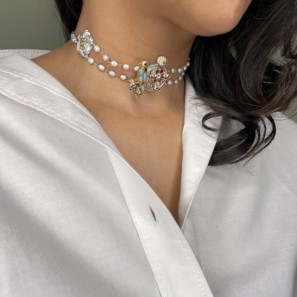 Jheel Choker (with Natural Pearls)