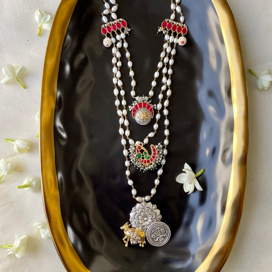 Sumi Layered Necklace (with natural pearls)