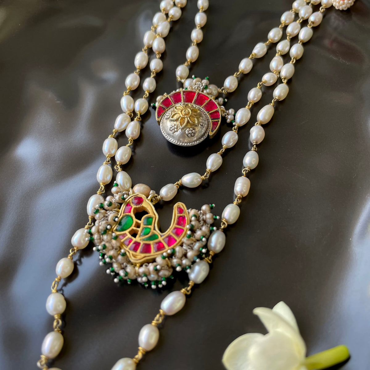 Sumi Layered Necklace (with natural pearls)