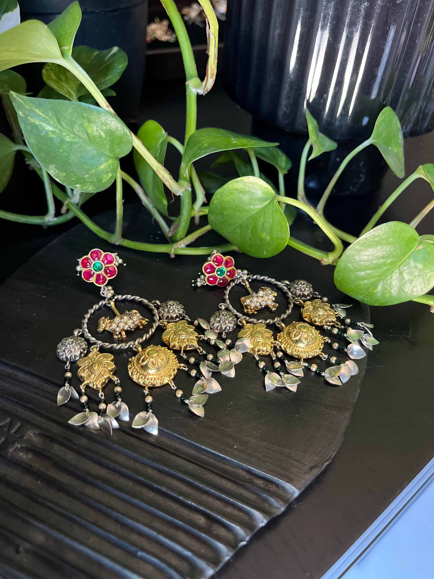 Nihar Earrings with Nandi