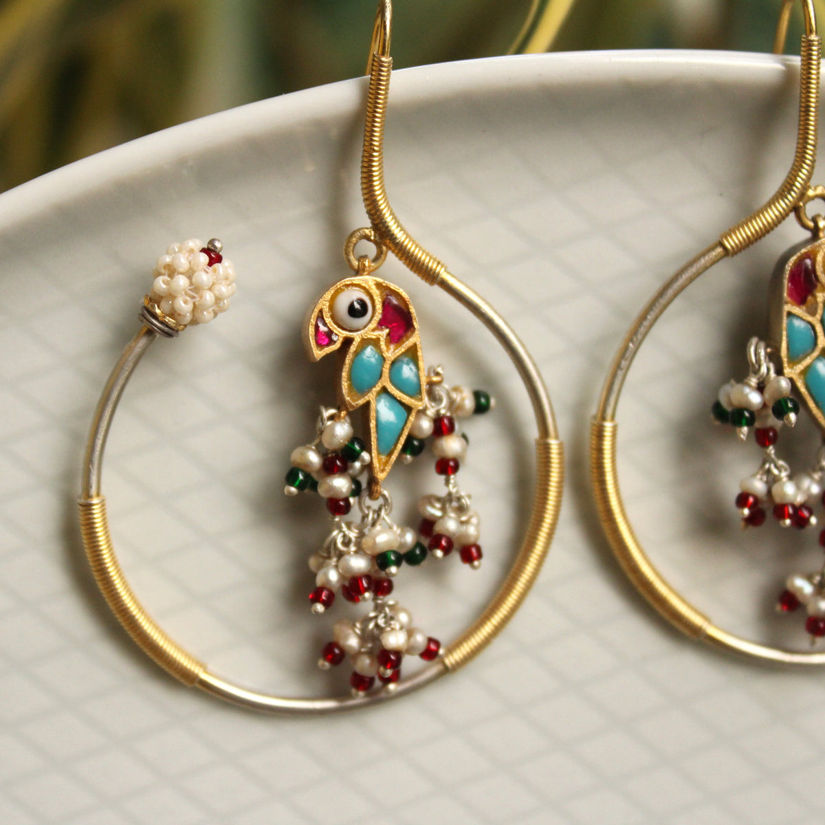 Amu Earrings (Blue Bird)