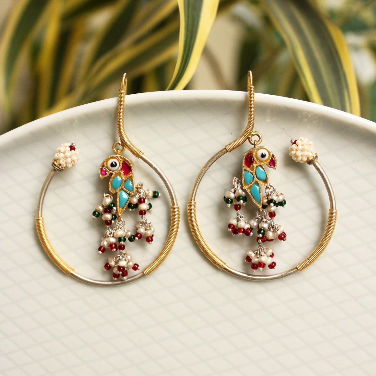 Amu Earrings (Blue Bird)