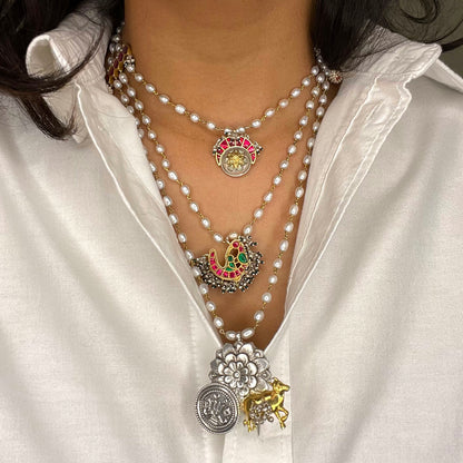Sumi Layered Necklace (with natural pearls)