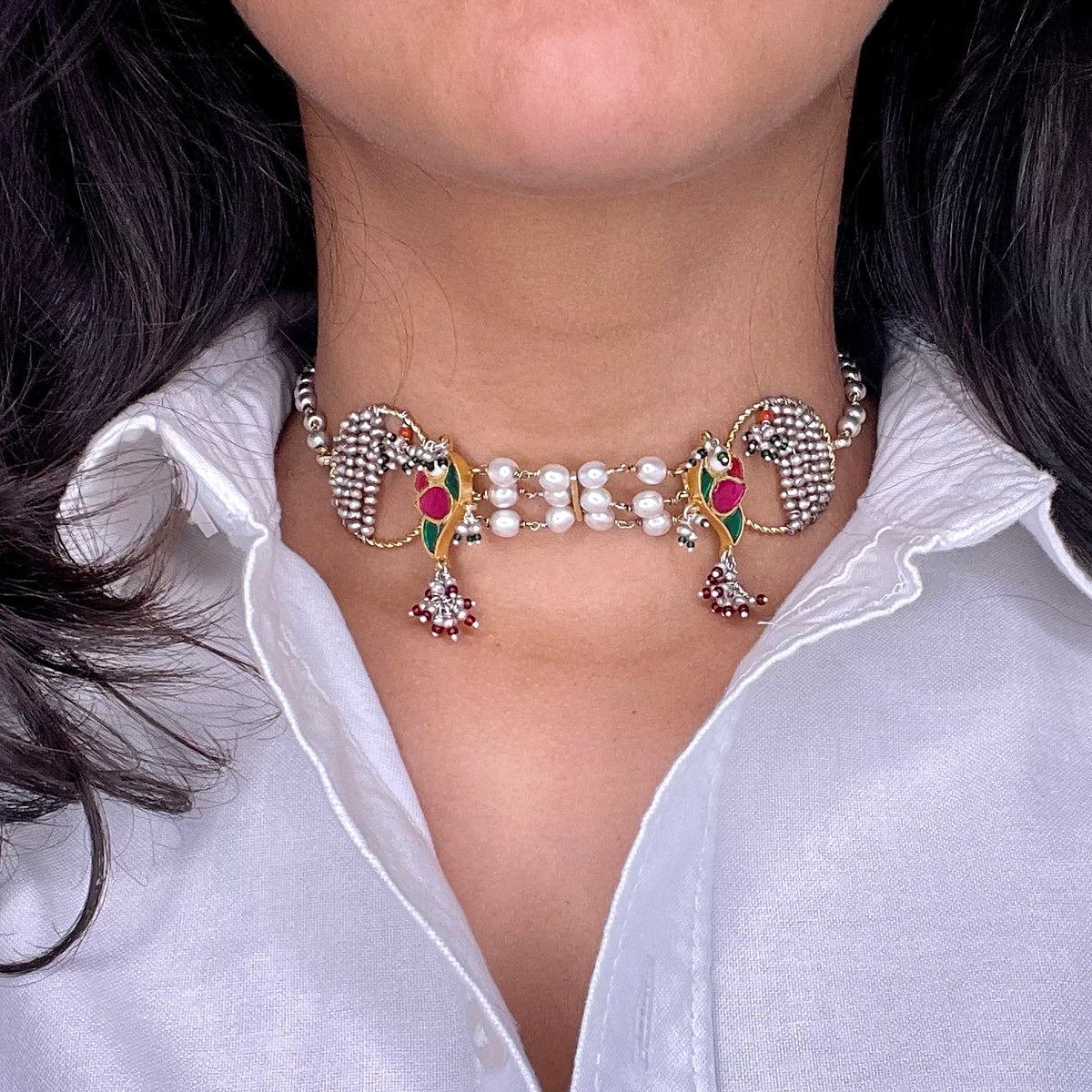 Pihu Jodi Choker (natural pearls)