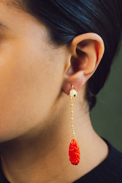 Lehar Coral Earring