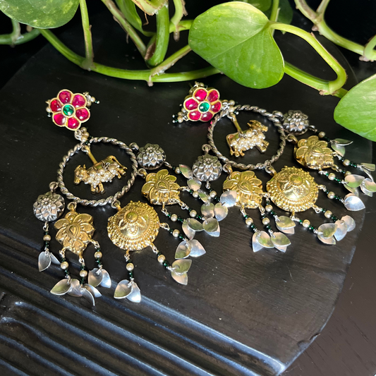 Nihar Earrings with Nandi