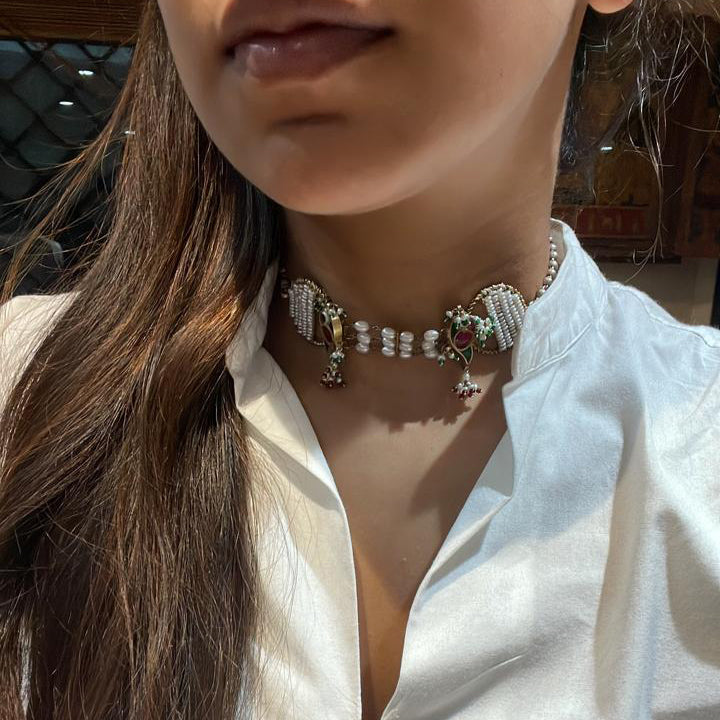Pihu Jodi Choker (natural pearls)